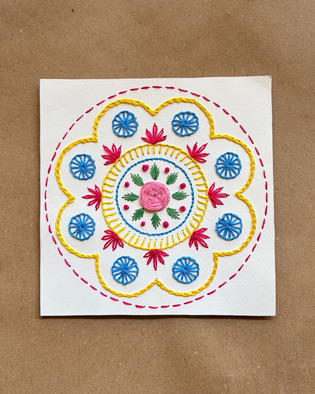 DIY Mandala Paper Embroidery Kit for Beginners | Complete Paper Embroidery Starter Kit with Stitch Guide