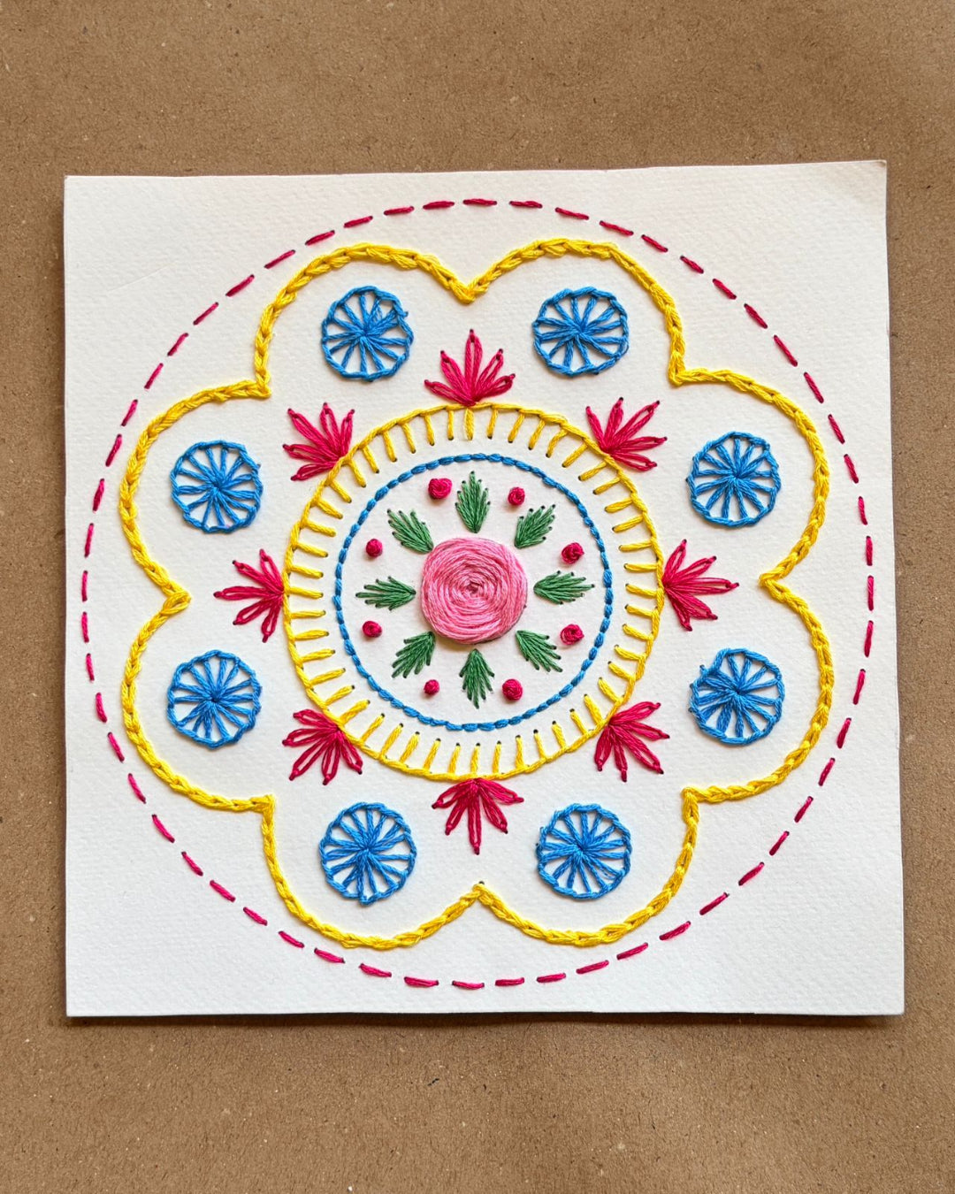 DIY Mandala Paper Embroidery Kit for Beginners | Complete Paper Embroidery Starter Kit with Stitch Guide