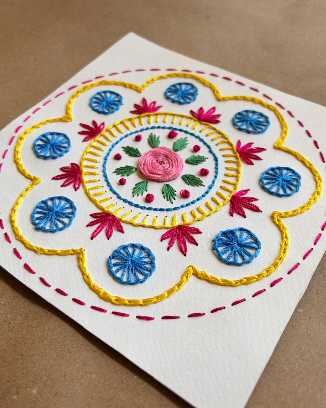 DIY Mandala Paper Embroidery Kit for Beginners | Complete Paper Embroidery Starter Kit with Stitch Guide